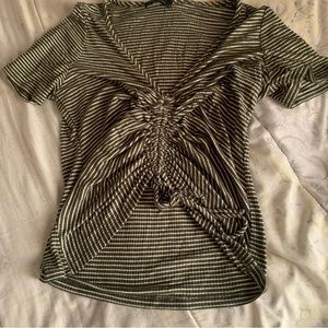 Going out top , you can adjust it for your liking